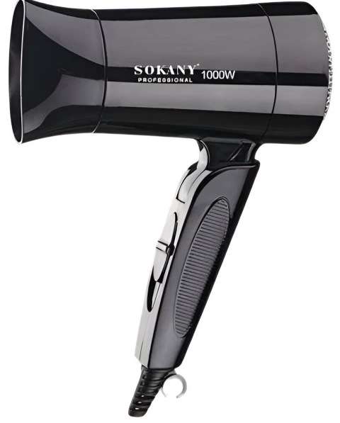 Sokanyr Foldable Mini Hair Drye Black - Compact Lightweight 1000w Power Rated 2 x Speed Settings ...