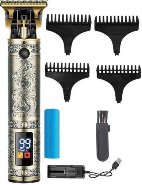 Sokany Professional Cordless Dragon Design Hair Trimmer - Colour:Gold with Dragon Design LED Disp...
