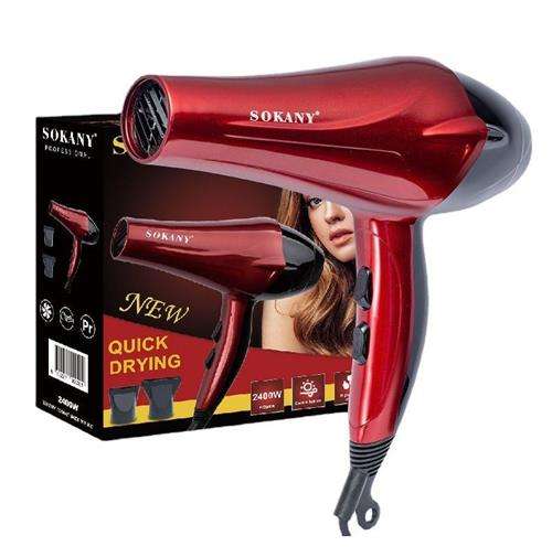 Sokany Metalic Red Professional Hairdryer 2400w 6 Months Warranty