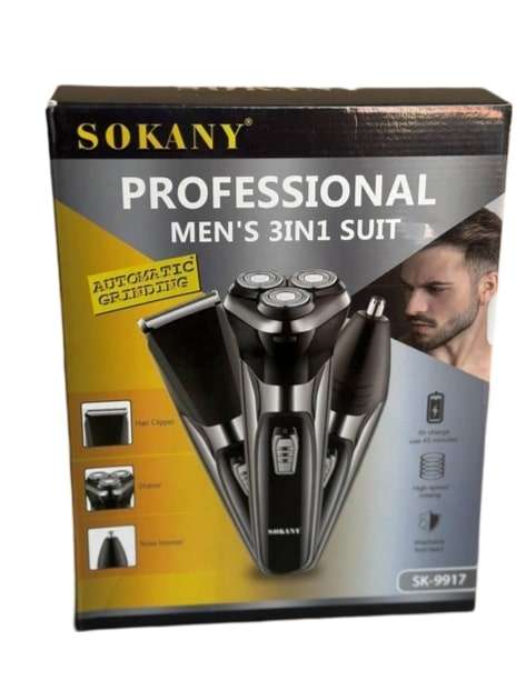 Sokany Pro 3In1 Mens Shaver W 3Hd