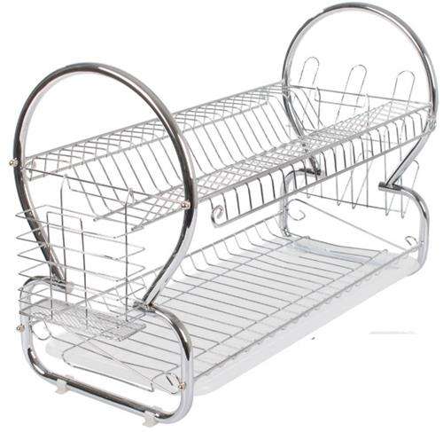 Casey 2 Layer 40cm Stainless Steel Medium Dish Rack - Made Of High Quality Durable Stainless Stee...