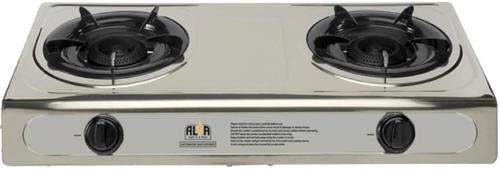 Alva Stainless Steel Two Plate Gas Stove- Large Construction Double Burner Stainless Steel Stove ...