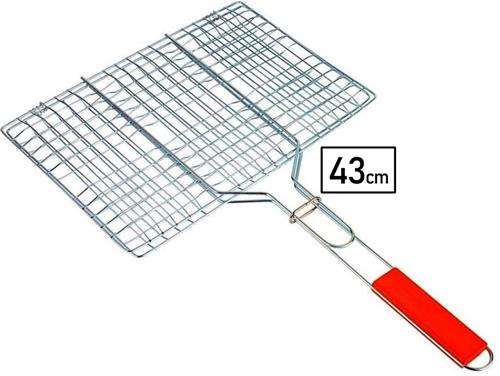 Casey Faza BBQ Rectangular Stainless Steel Large Loose Lid Hand Griller 43cm - Rectangular Stainl...