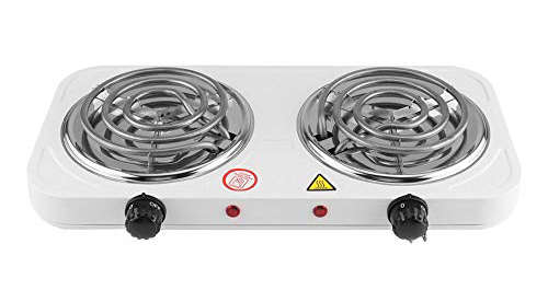 Casey Koala Electric Double Spiral Plate Stove 5 Variable Heat Settings Dual Indicator Lights ...