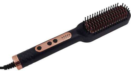 Sokany Hair Straightener Brush Black And Rose Gold - Effortless Straightening And Styling 5 Tempe...