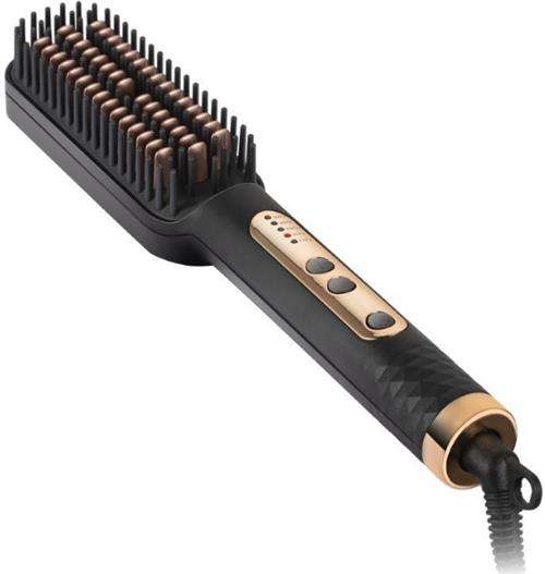 Sokany Hair Straightener Brush Grey And Rose Gold - Effortless Straightening And Styling 5 Temper...
