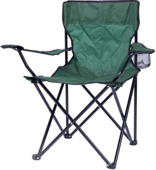 Totally Camping Chair Green -Strong And Durable Steel Frame Construction Lightweight Polyester Ar...