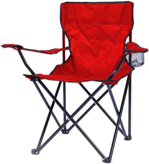 Totally Camping Chair Red -Strong And Durable Steel Frame Construction Lightweight Polyester Arms...