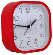 Casey Bedside Square Alarm Clock 12cm Red