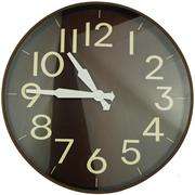 Casey Wall Clock Woodgrain outer rim with Brown details