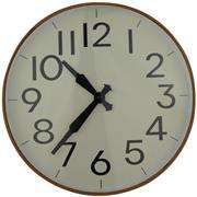 Casey Wall Clock Woodgrain outer rim with Beige details