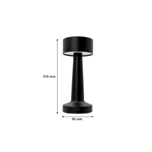 BARBELL SHAPE TABLE LAMP BLACK, (90MM DIAX210MM)