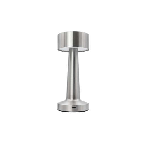 BARBELL SHAPE TABLE LAMP SILVER , (90MM DIAX210MM)