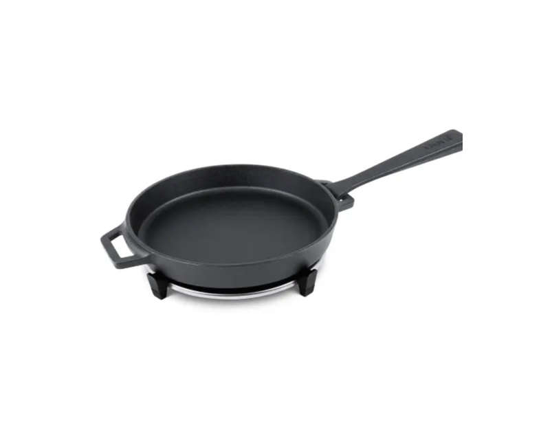 Ooni Cast Iron Skillet Pan with Stainless Steel Trivet Base