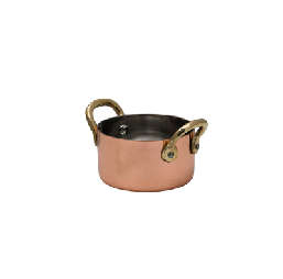 MINI POT S/S COPPER PLATED W/2 HANDLE 78MM
