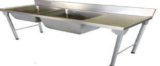 ANOX DOUBLE BOWL PREPERATION SINK FORGED BOWLS MILD STEEL LEGS (1700X650X900MM) (14-21 DAYS LEAD ...