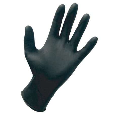 DISPOSABLE NITRILE POWDER FREE GLOVES - MEDIUM - BLACK  - PACK OF 100