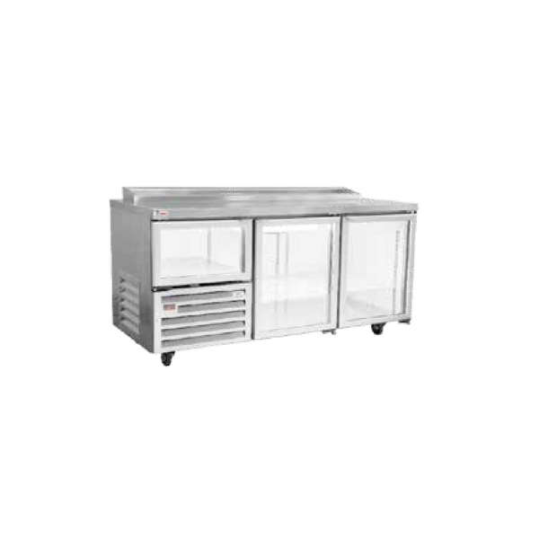 JUST FRIDGE  PIZZATOP  3.5 GLASS DOOR  (2380X750X900)  (REQUIRES 14 INSERTS + LIDS - NOT INCLUDED...