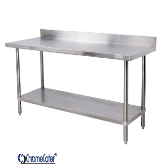 SPLASH- BACK STAINLESS STEEL TABLE CC1.8SB
