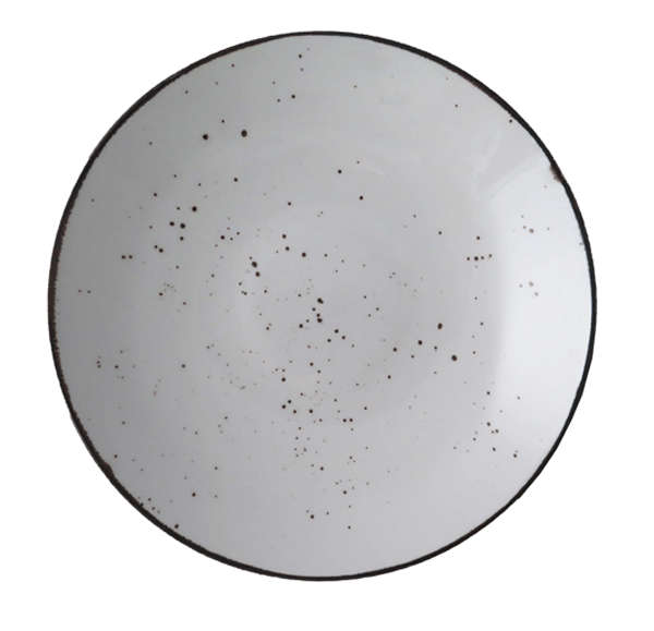 ELEMENTS RUSTIC WHITE COUPE PLATE 19CM (PACK OF 24)
