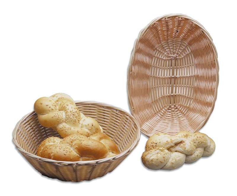 BREAD BASKET WOVEN PLASTIC OVAL - (PACK OF 12)
