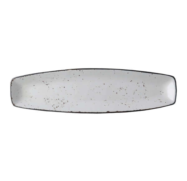 ELE RUSTIC WHITE CURVE PLATTER 36.0X9.5CM (PACK OF 6)