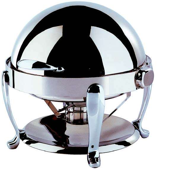 CHAFING DISH EURI ROUND ROLL TOP 18/10 S/STEEL 515MM X 497MM X 468MM 6.5LT