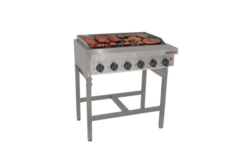 Gas Griller Anvil - 6 burner radiant - free standing