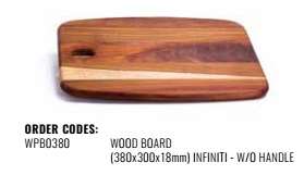 WOOD PADDLE BOARD (380MM X 320MM X 18MM) INFINITI - W/O HANDLE - KIAAT