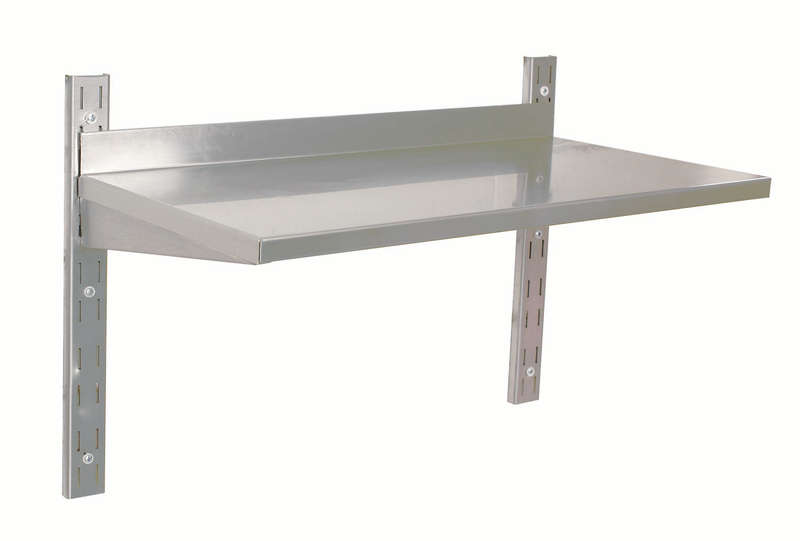 S/STEEL WALL SHELVING SINGLE - 600MM X 300MM