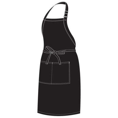 CHEFS UNIFORM - FULL BIB BLACK APRON