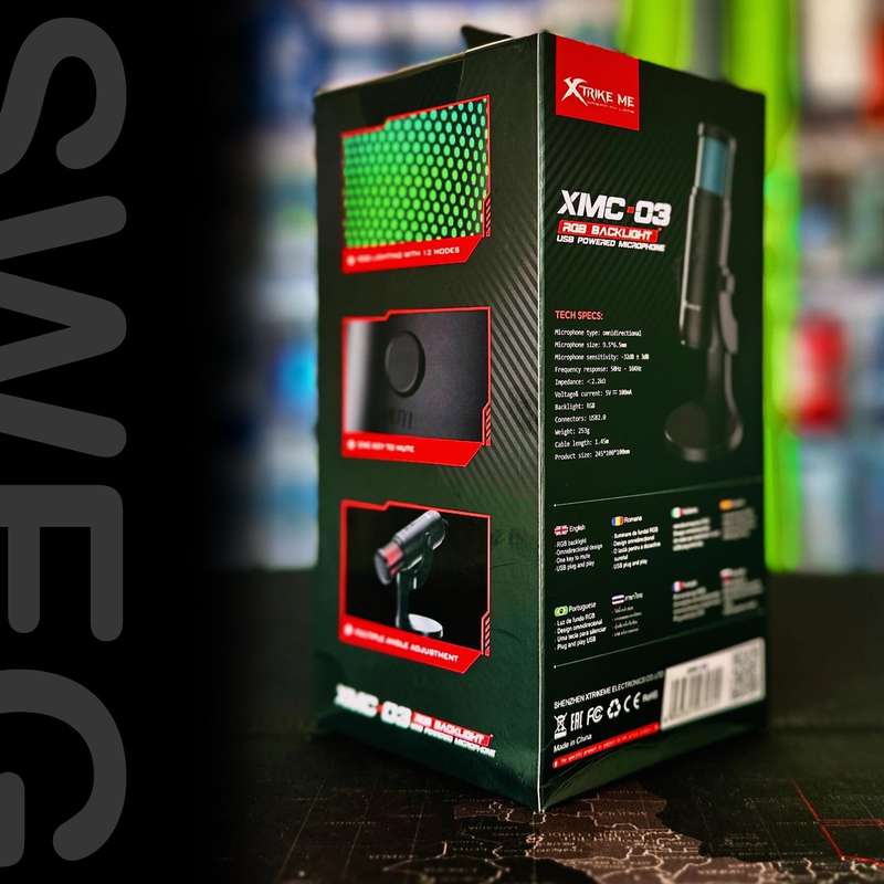 XTRIKE ME XMC-03 USB RGB Gaming Streaming Microphone For PC | Black