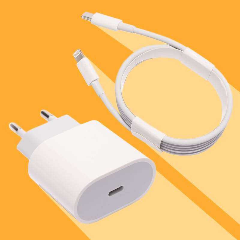 COMBO 2 Pack 20W PD Fast Charging Blocks with Type C to Lightning Cables for iPhone