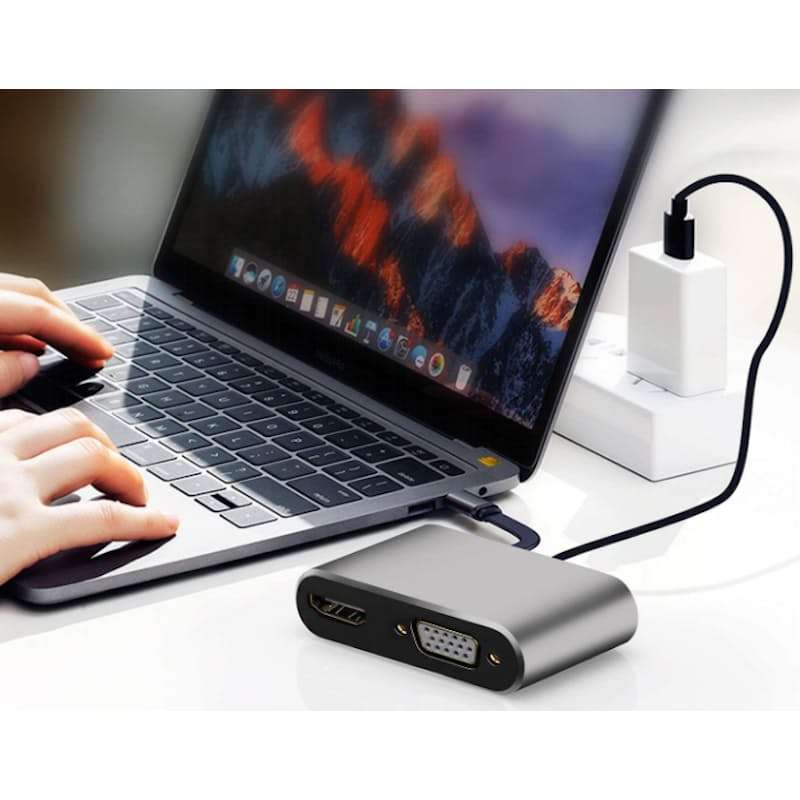 SWEG Gadgets 4-in 1 Hub Type C to PD | 4k HDMI | VGA | USB for MacBook Type-C PC
