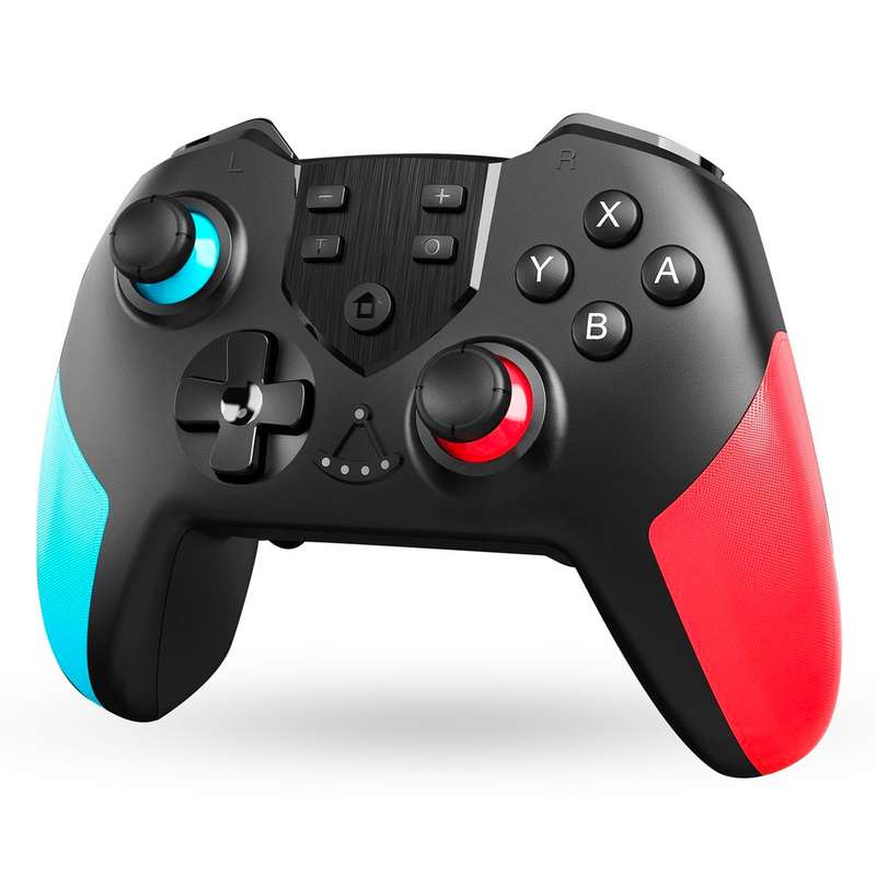 Premium Bluetooth Wireless Vibration Game Controller (T-23) for Nintendo Switch - Blue & Red