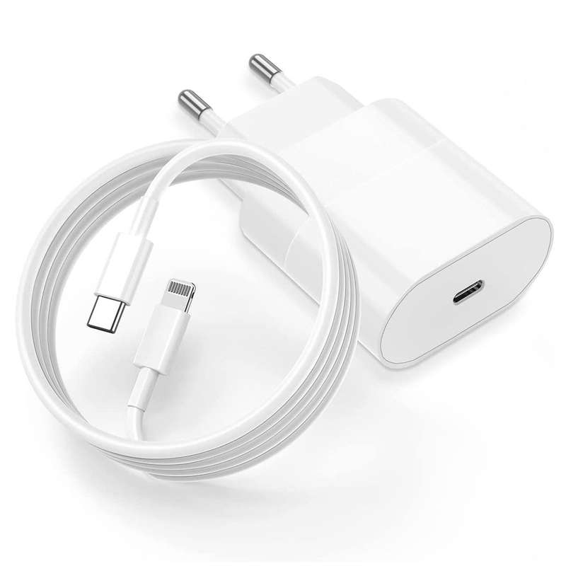 Fast Charger 20W PD For iPhone with USB-C to Lightning Cable
