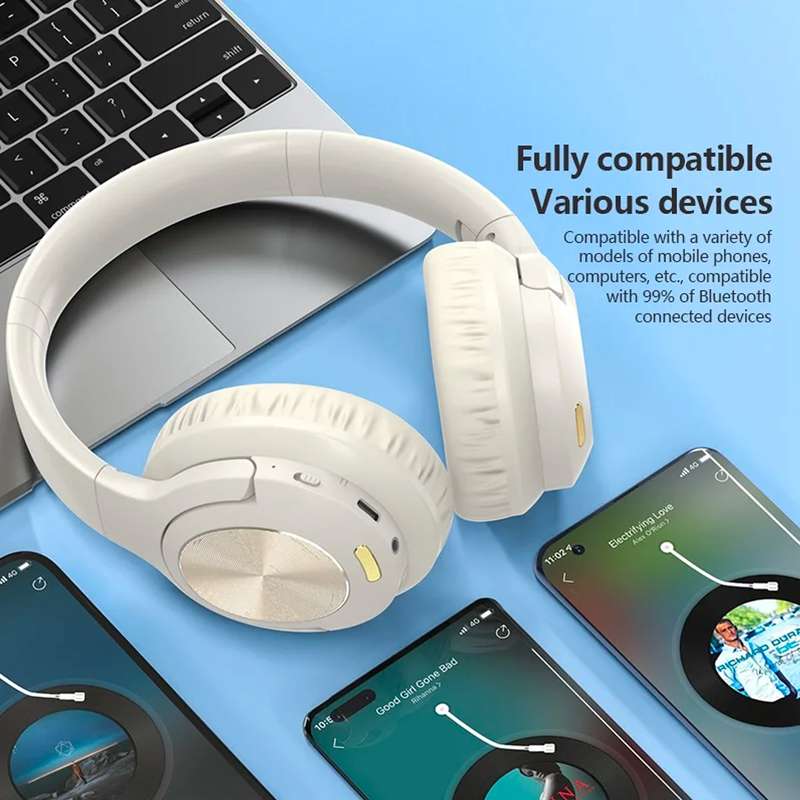 Wireless Headset BL51 Bluetooth 5.3 Noise Canceling HiFi Sound Headphone - Beige