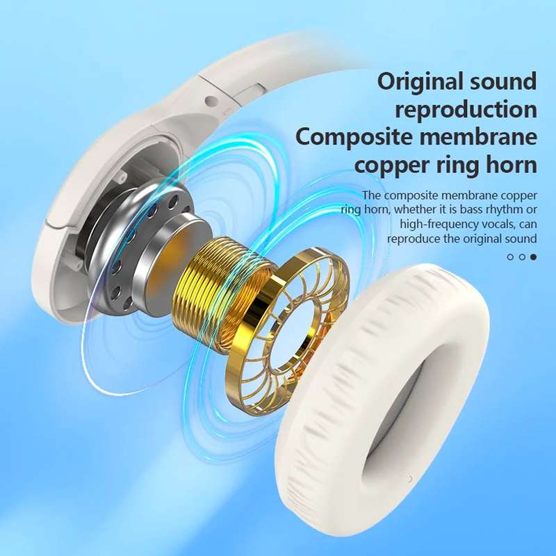 Wireless Headset BL51 Bluetooth 5.3 Noise Canceling HiFi Sound Headphone - Beige