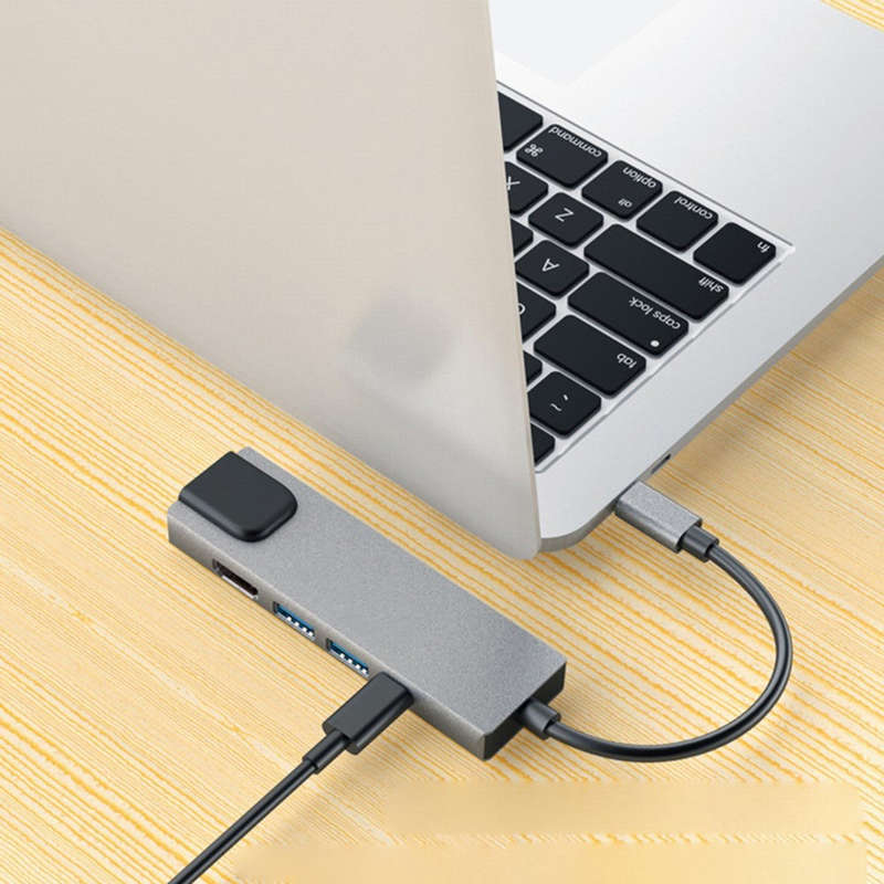 Docking Station Portable USB-C Hub 5-in-1 Adapter Multi-Port Converter