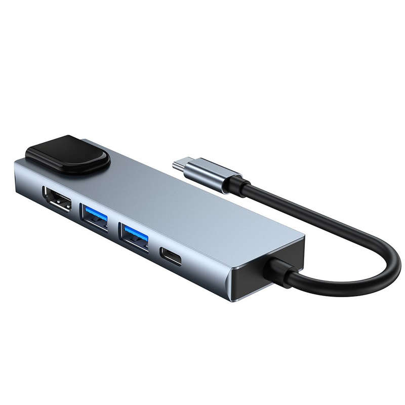 Docking Station Portable USB-C Hub 5-in-1 Adapter Multi-Port Converter