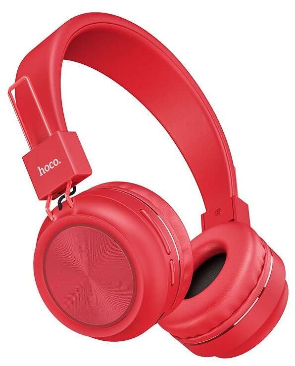 Hoco Wireless Headset W25 Bluetooth 5.0 Noise Canceling HiFi Sound Headphone- RED