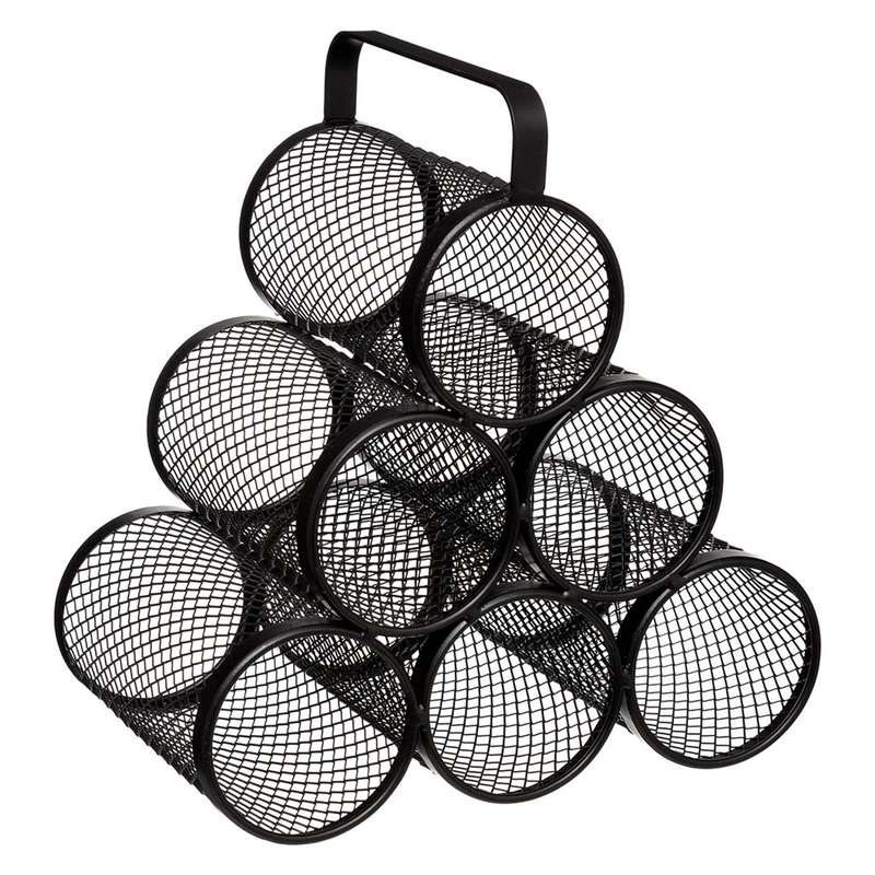 Range bouteilles métal 6 bouteilles noir 28.5x28x30cm