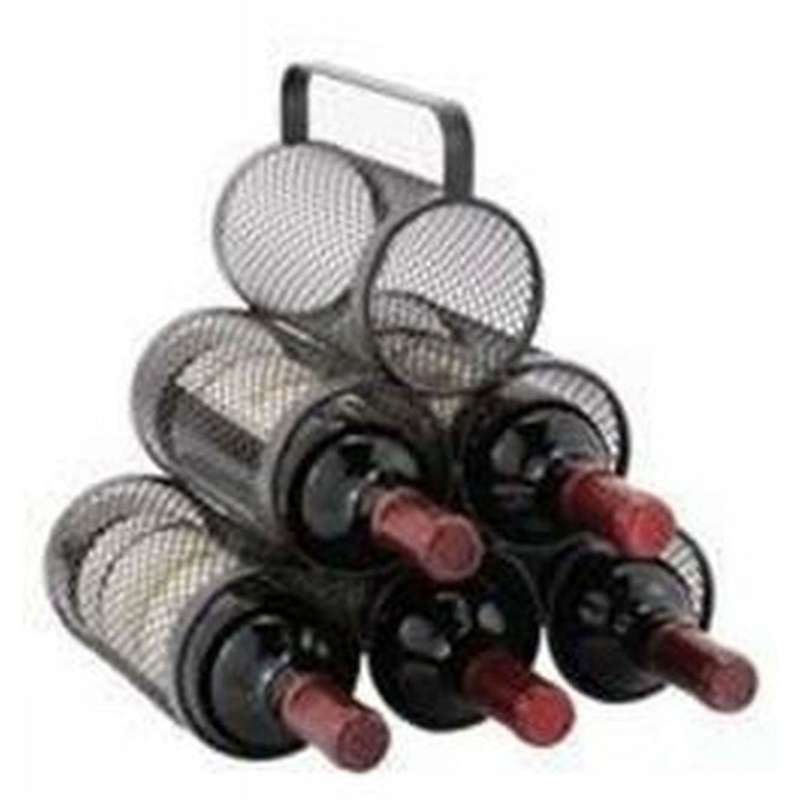 Range bouteilles métal 6 bouteilles noir 28.5x28x30cm