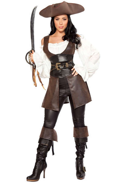 Seductive Seafarer Siren White Finely Ruffled Off Shoulder Longsleeve Party Enwrapped By Brown Le...