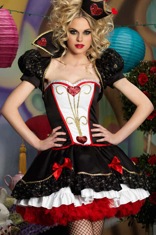 Sexy Queen of Hearts Costume with Lacy Accents