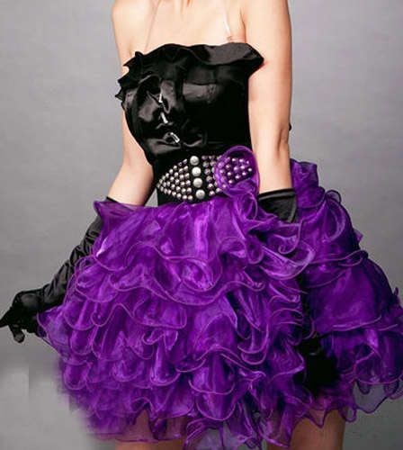 Purple Ballet Ballerina Tutu With Sheer Purple Ruffled LayePurple Skirt and Purple Satin Elastic ...