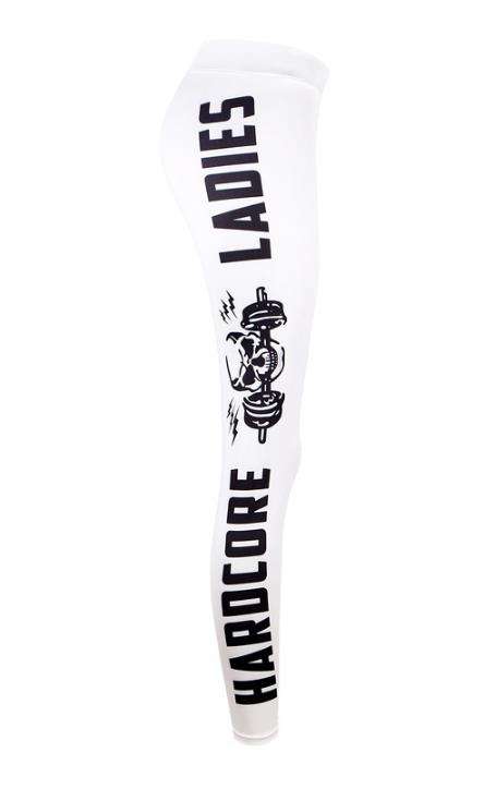 White Slim-fit letter digital print yoga pants