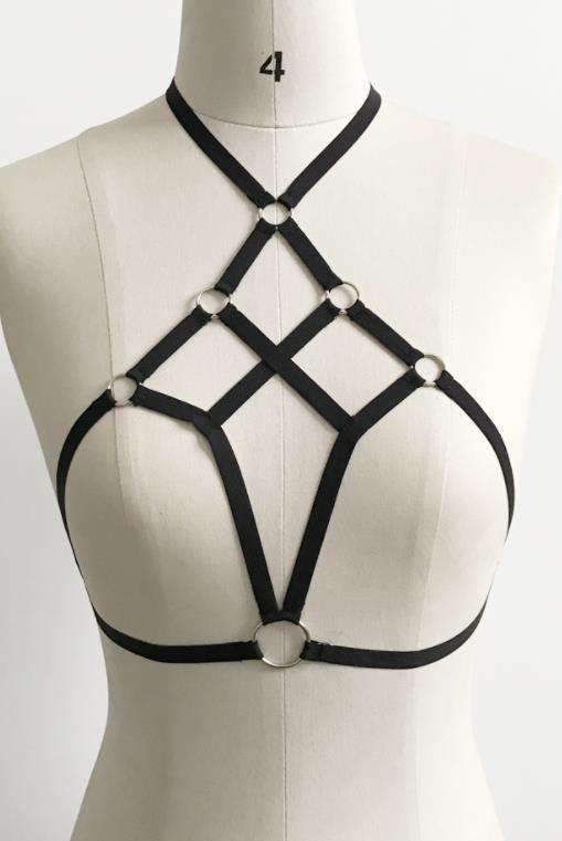 Fashion all-match hanging neck harness double line cross