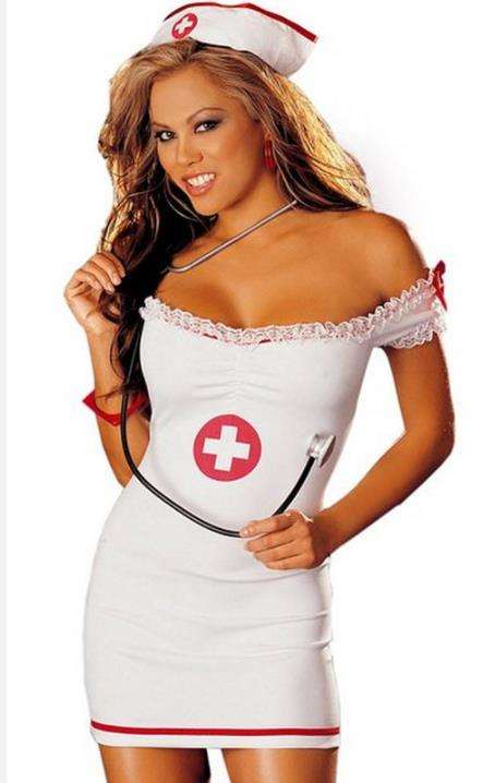 Sexy nurse dress set with nurses hat, the stethoscope is not include