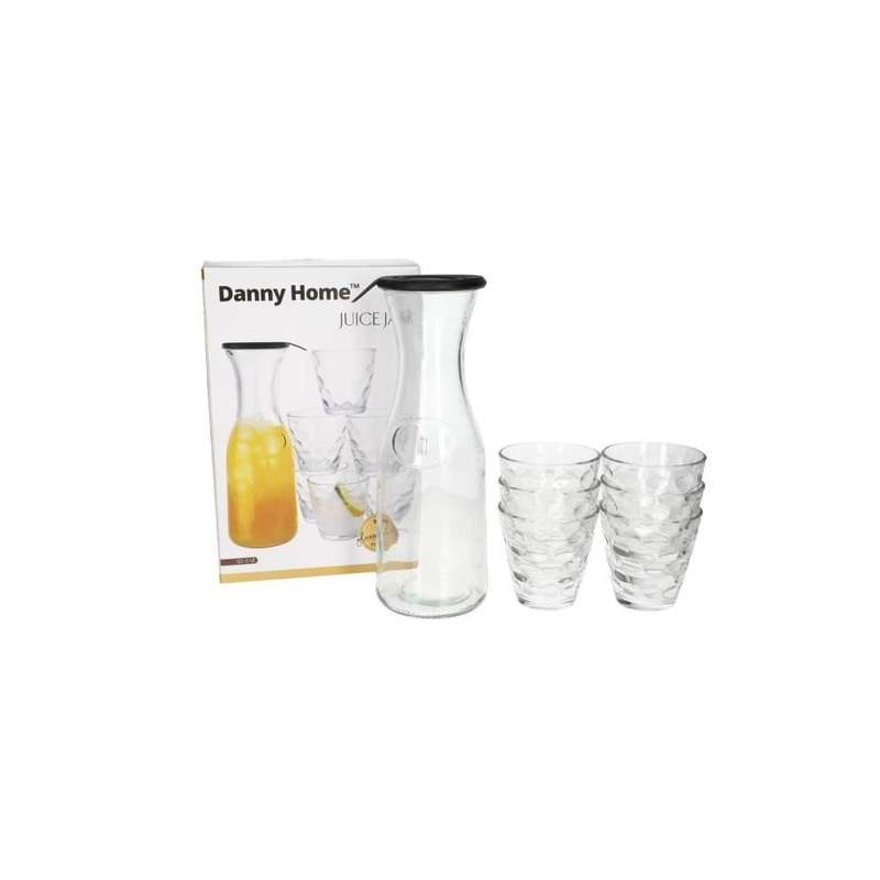 7Pc Glass Juice Jar Set 1Ltr